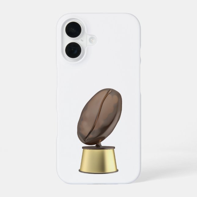 Trophy with coffee bean iPhone 16 case (Back)