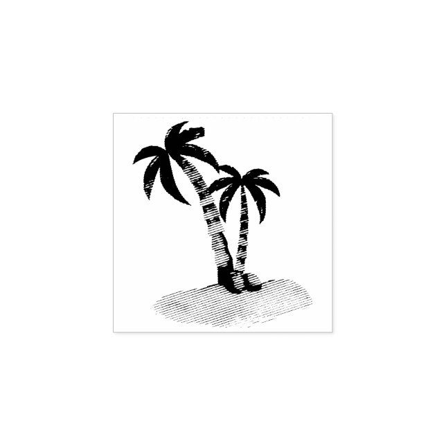Tropic Botanical Palm Tree Rubber Stamp (Imprint)