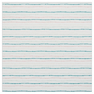 Tropic Breeze Teal Mint & Pink Striped Pattern Fabric