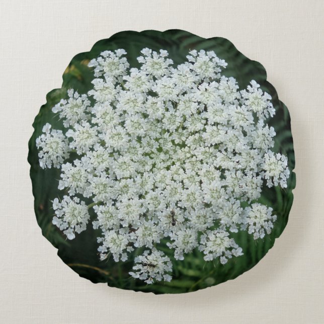 Tropic Flower Brushed Polyester Round Pillow (Front)