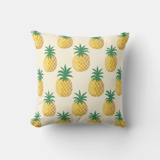 Tropic Gold Pineapple Yellow Hues Throw Pillow