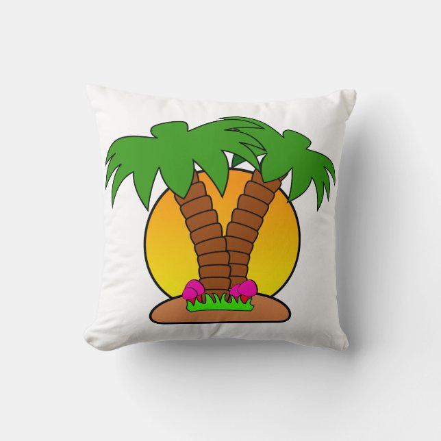 Tropic Island Throw Pillow (Front)
