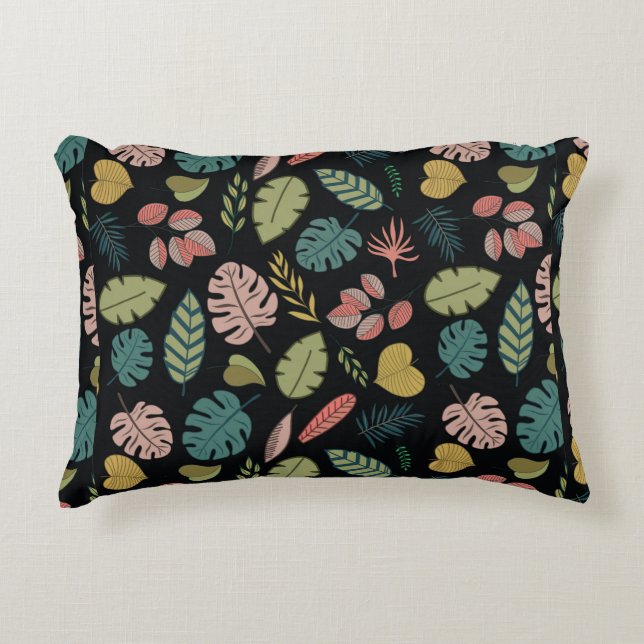 Tropic leaves seamless pattern accent pillow (Front)