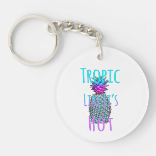 Tropic Like Its Hot Coastal Pineapple Keychain