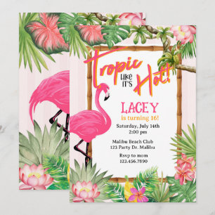Tropic like it's Hot, Summer Pool Party, Beach  Invitation
