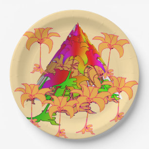 Tropic Mountain Floral  Paper Plate