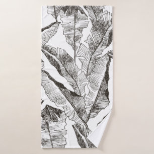 Tropic plants floral seamless jungle pattern. Prin Bath Towel