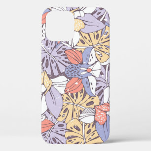 Tropic seamless pattern with orchid and monstera l iPhone 12 case