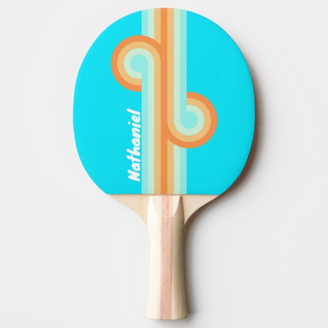 Tropic Splash Stripe Loop with Name Ping Pong Paddle (Front)