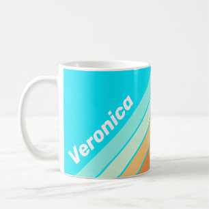 Tropic Splash Striped with Name Coffee Mug