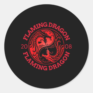 Tropic Thunder Movie Flaming Dragon Movie S Films Classic Round Sticker