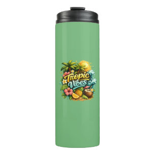 Tropic Vibes Tropical Paradise Design Thermal Tumbler