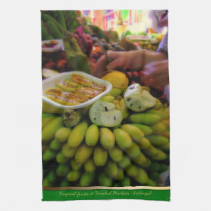Tropica Fruits @ Funchal Markets Portugal Teatowel Kitchen Towel