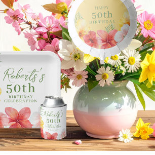 Tropical 50th Birthday Party Can Cooler
