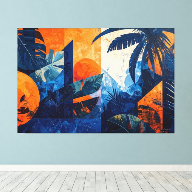 Tropical abstract 004 canvas print (Insitu(Wood Floor))