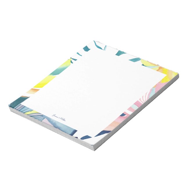 Tropical Abstract Art Personalized Stationery Notepad (Rotated)