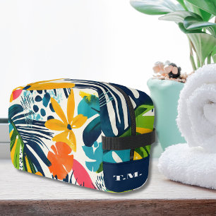 Tropical Abstract Pattern Monogrammed Dopp Kit