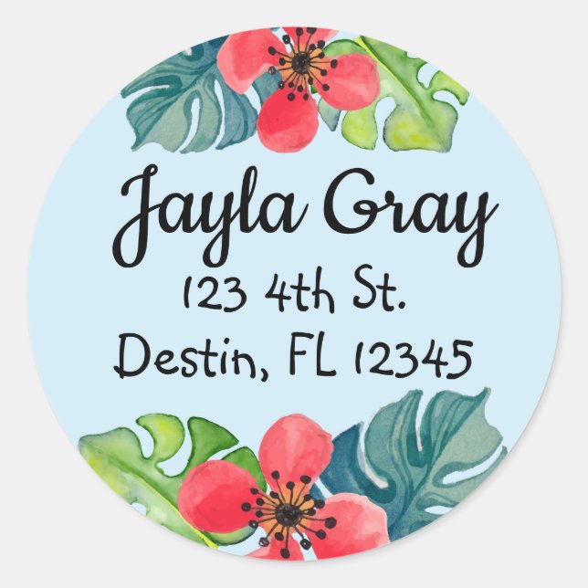 Tropical address label (Front)