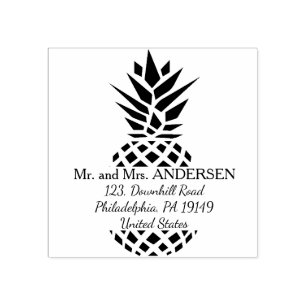 Tropical address stamp   pineapple stamp