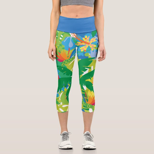 Tropical Adventure Capri Leggings (Front)