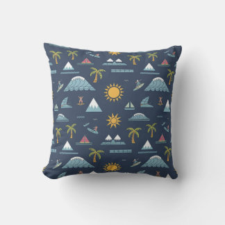 Tropical Adventure Pattern Throw Pillow
