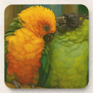 Tropical Affection – Parrots in Forest Light Coaster