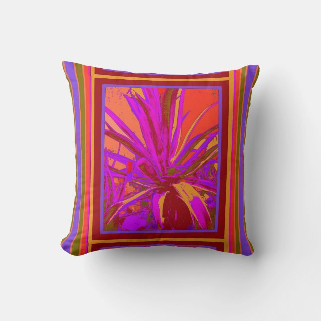 Tropical Agave Desert Design by Sharles Throw Pillow (Front)