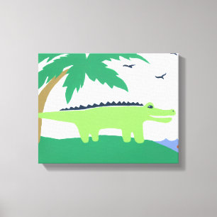 Tropical Alligator Art for Kids, Safari Sky Look Canvas Print