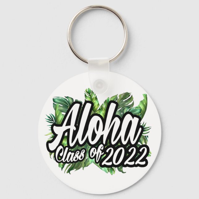 Tropical Aloha Class of 2022 Hawaiian Luau Favour  Keychain (Front)