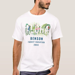 Tropical Aloha Flamingo Family Vacation Custom T-Shirt
