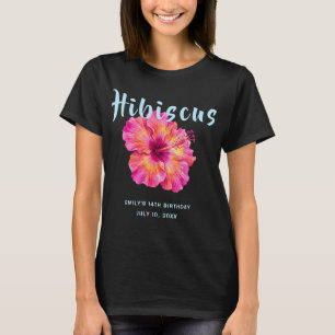 Tropical Aloha Hibiscus Birthday T-Shirt