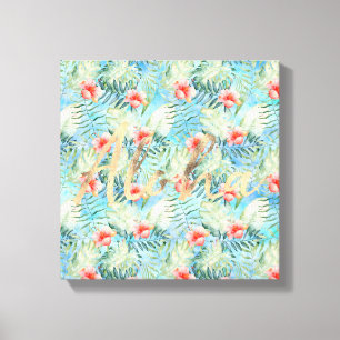Tropical Aloha Hibiscus Floral Canvas Print