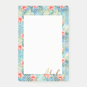 Tropical Aloha Hibiscus Floral Post-it Notes