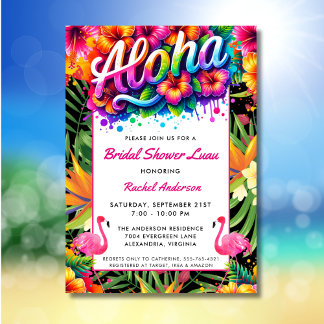 Tropical Aloha Luau Bridal Shower Invitation