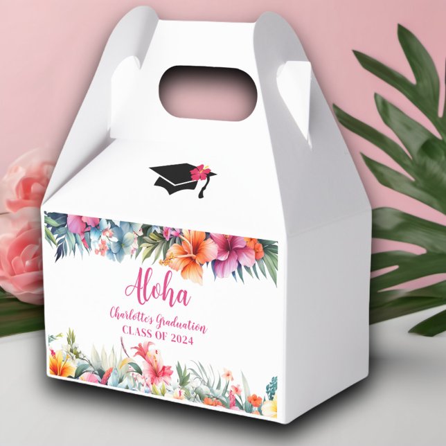 Tropical Aloha Luau Graduation 2024 Favor Box (Creator Uploaded)