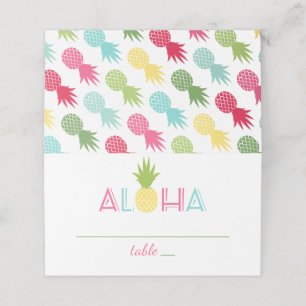 Tropical Aloha Pineapples Wedding Place Card