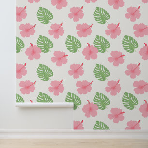 Tropical aloha print wallpaper