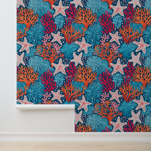 Tropical aloha print wallpaper