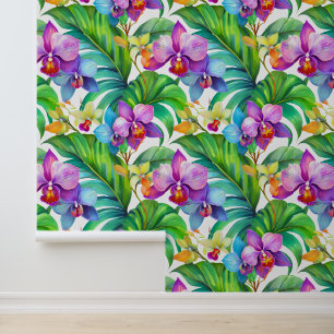 Tropical aloha print wallpaper