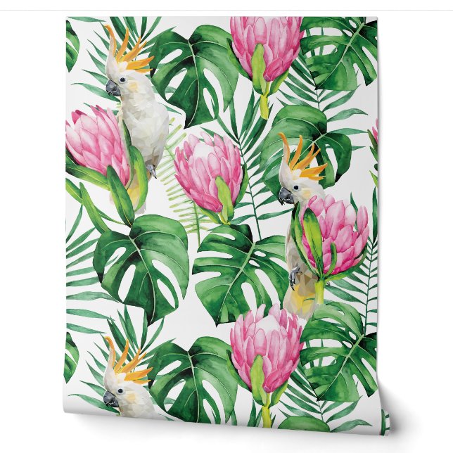 Tropical and Cockatoo's Wallpaper (Unrolling)