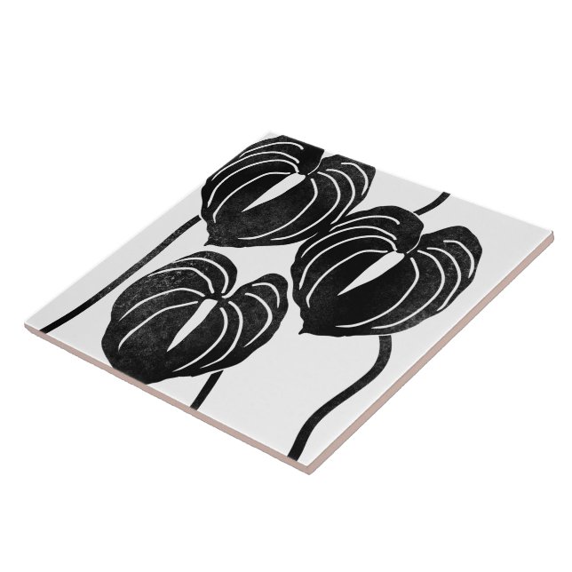 Tropical and Hawaiian anthurium Tile (Side)