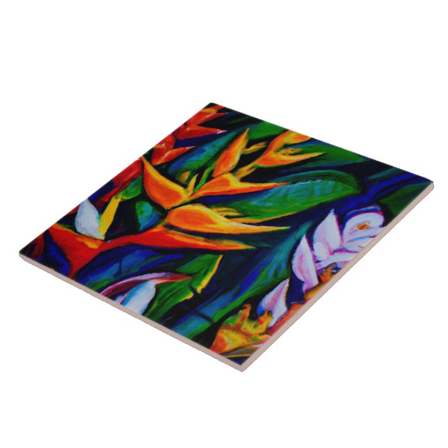Tropical and Hawaiian art tile (Side)