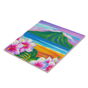 Tropical and Hawaiian art tile