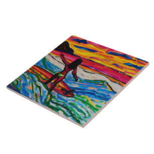 Tropical and Hawaiian art tile