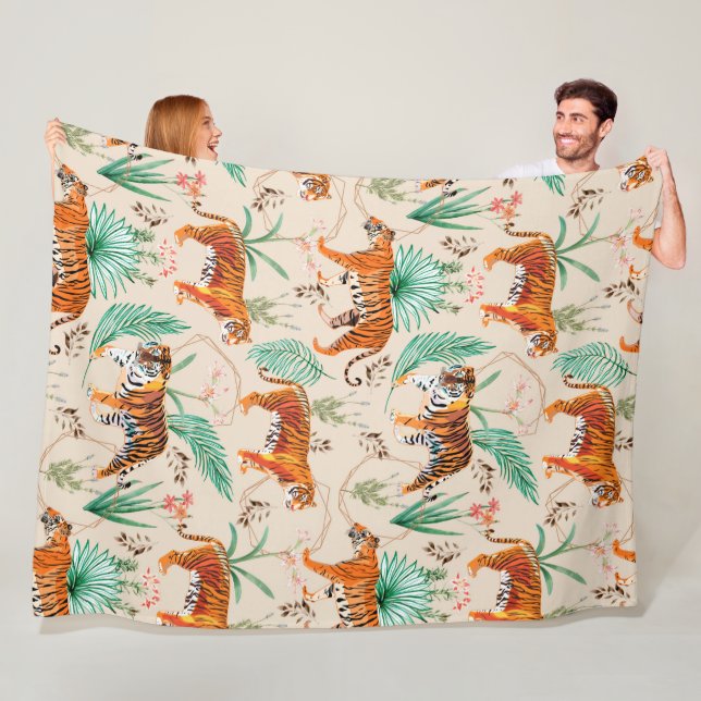 Tropical and Tigers Fleece Blanket (In Situ)