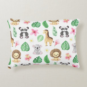 Tropical animal accent pillow