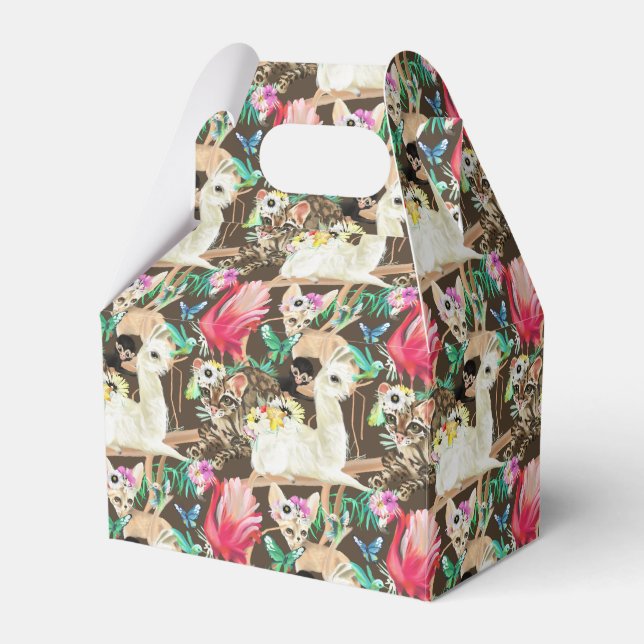 Tropical Animal Pattern Favor Box (Front Side)