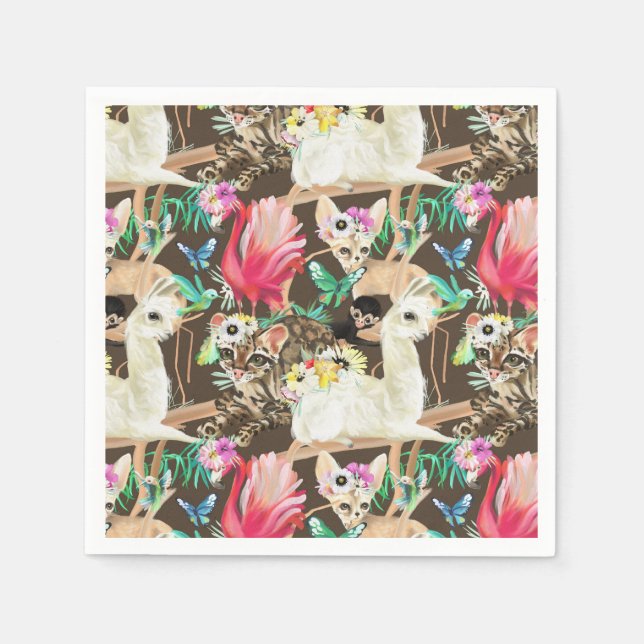 Tropical Animal Pattern Napkin (Front)
