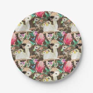 Tropical Animal Pattern Paper Plate
