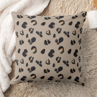 Tropical Animal Print and Greenery Series Design 3 Throw Pillow